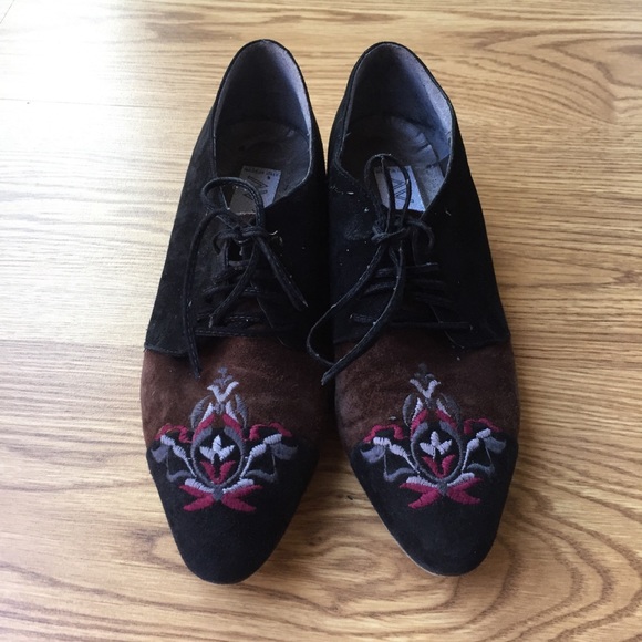 Vintage Italian Suede Lace Up Loafer size 37.5 - Picture 2 of 11